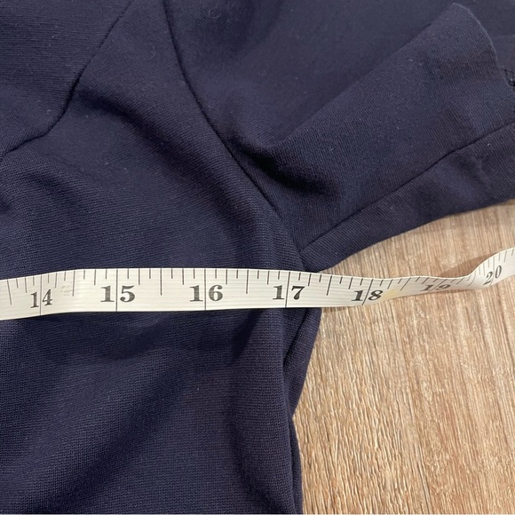 Talbots Dress Women’s Sz 8 Petite Navy Blue Short Sleeves Knee Length Stretch - Picture 8 of 10